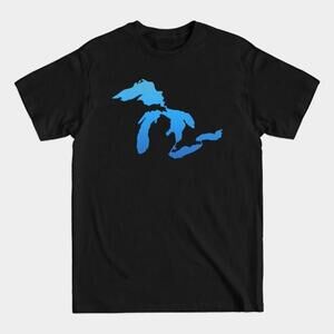 Great Lakes Outline Midwest Nature Pride Minimal Graphic Unisex T Shirt